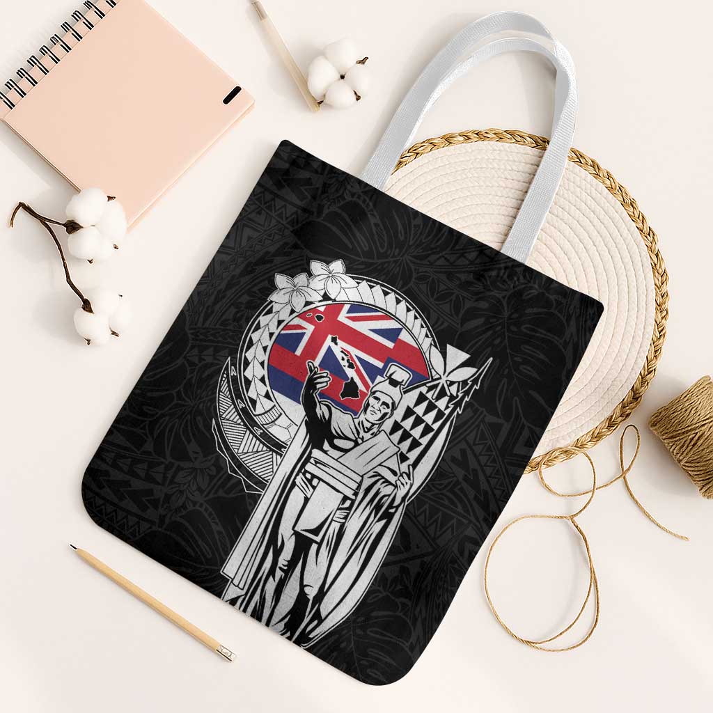 Hawaii King Kamehameha Tote Bag Flag Polynesian Pattern LT01 White Strap One Size Black - Polynesian Pride