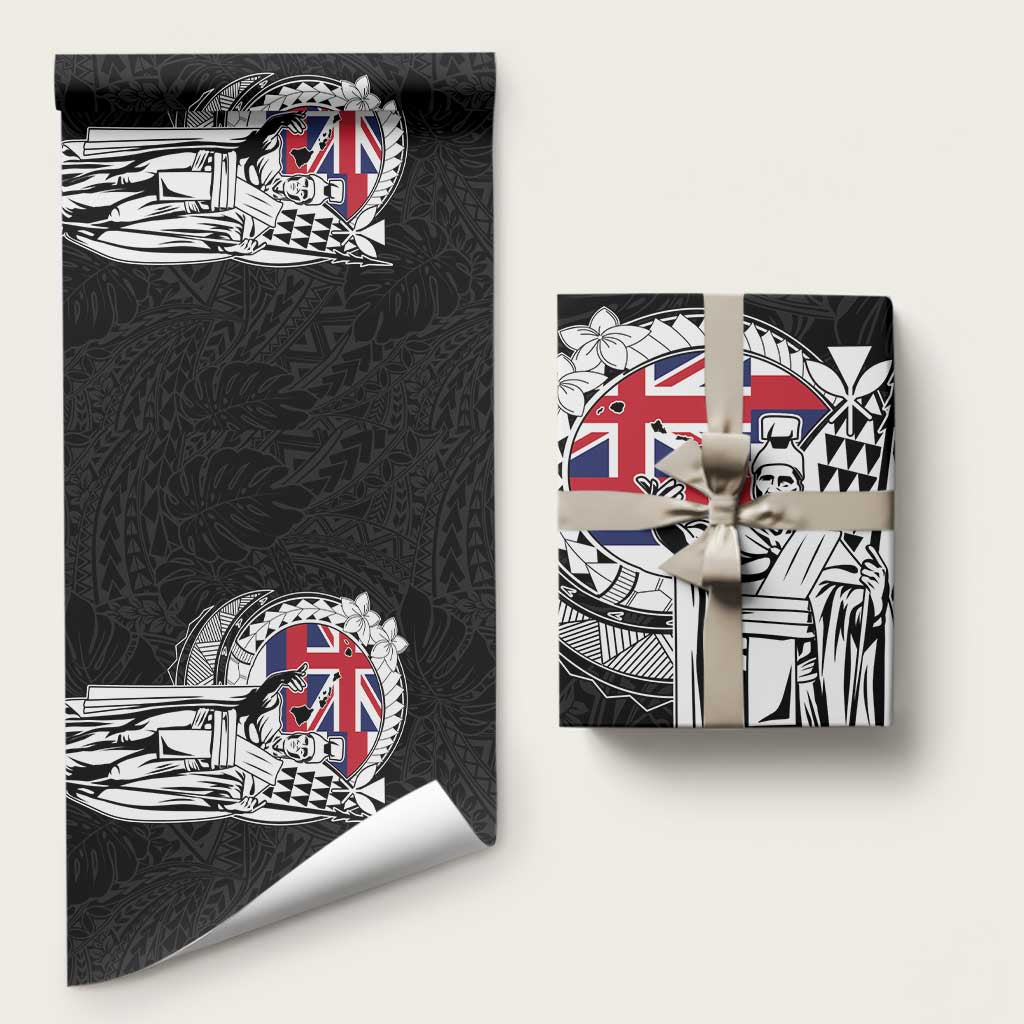 Hawaii King Kamehameha Wrapping Paper Flag Polynesian Pattern LT01 58" × 23" Black - Polynesian Pride