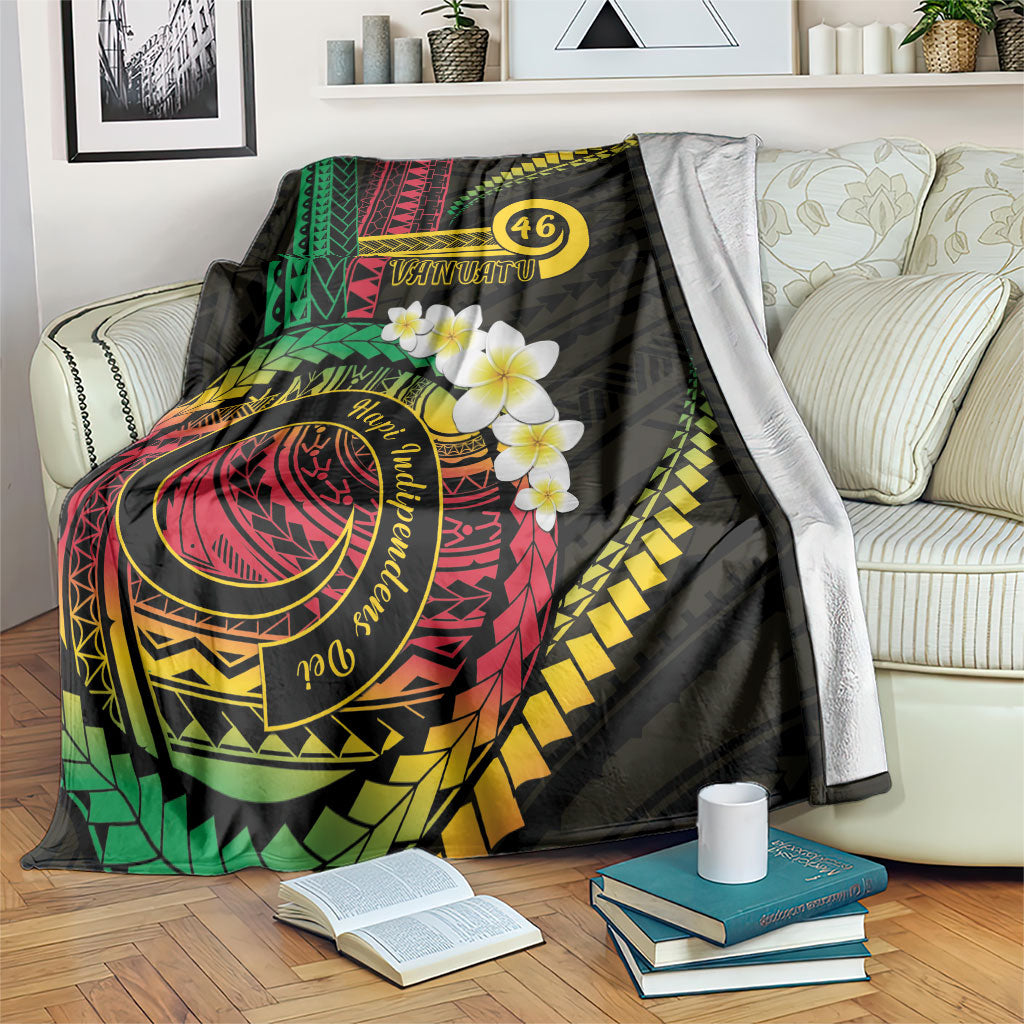 Vanuatu Independence Day Blanket Yumi 46th Hapi Indipendens Dei LT01 Black - Polynesian Pride