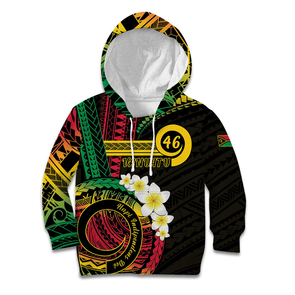 Vanuatu Independence Day Kid Hoodie Yumi 46th Hapi Indipendens Dei LT01 Hoodie Black - Polynesian Pride