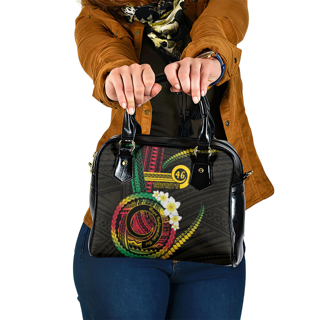 Vanuatu Independence Day Shoulder Handbag Yumi 46th Hapi Indipendens Dei LT01 One Size Black - Polynesian Pride