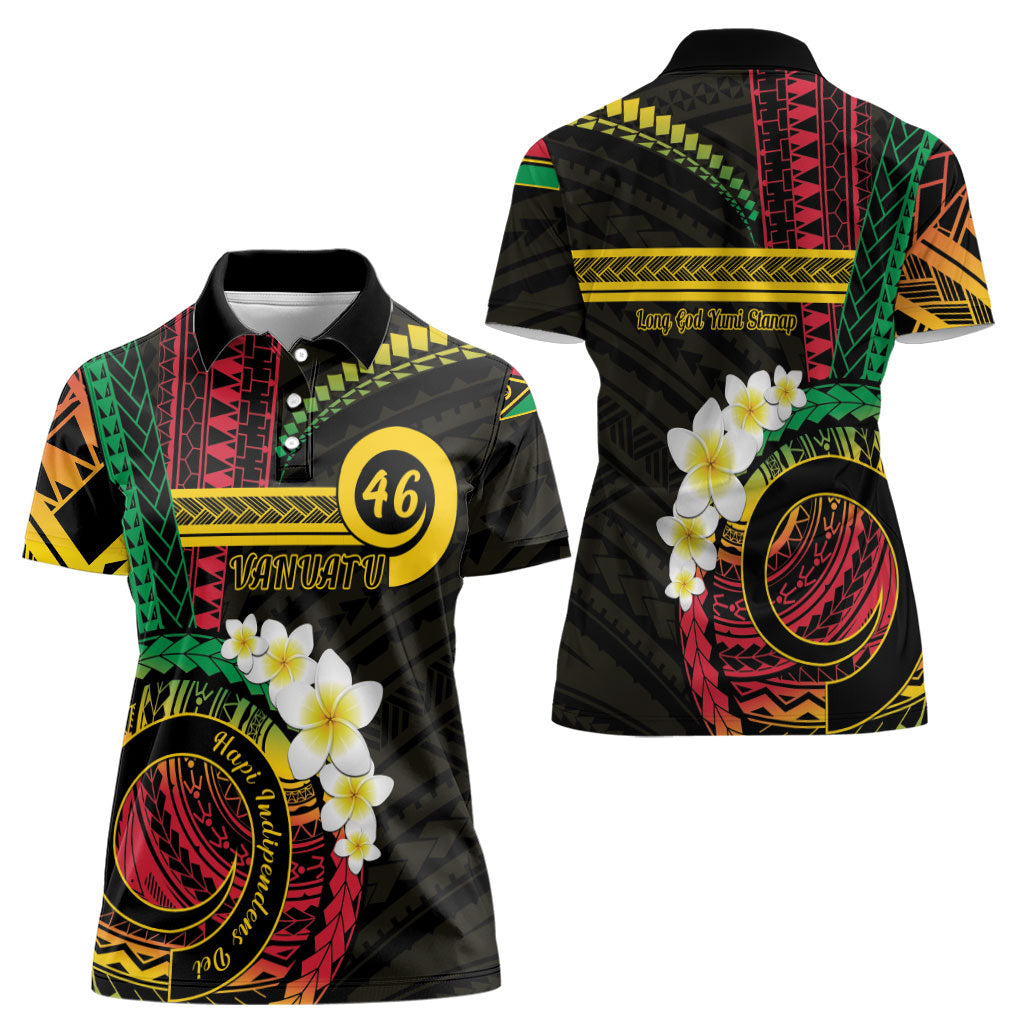 Vanuatu Independence Day Women Polo Shirt Yumi 46th Hapi Indipendens Dei LT01 - Polynesian Pride