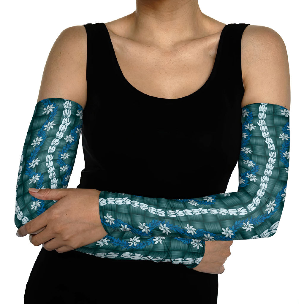 Pikake Maile Tiare Lei Arm Sleeves Polu Lauhala Pattern LT01 - Polynesian Pride