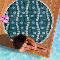 Pikake Maile Tiare Lei Beach Blanket Polu Lauhala Pattern LT01 - Polynesian Pride