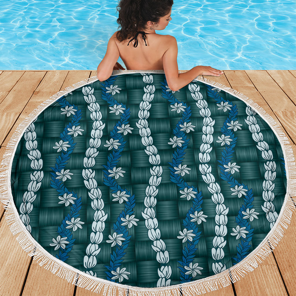 Pikake Maile Tiare Lei Beach Blanket Polu Lauhala Pattern LT01 - Polynesian Pride