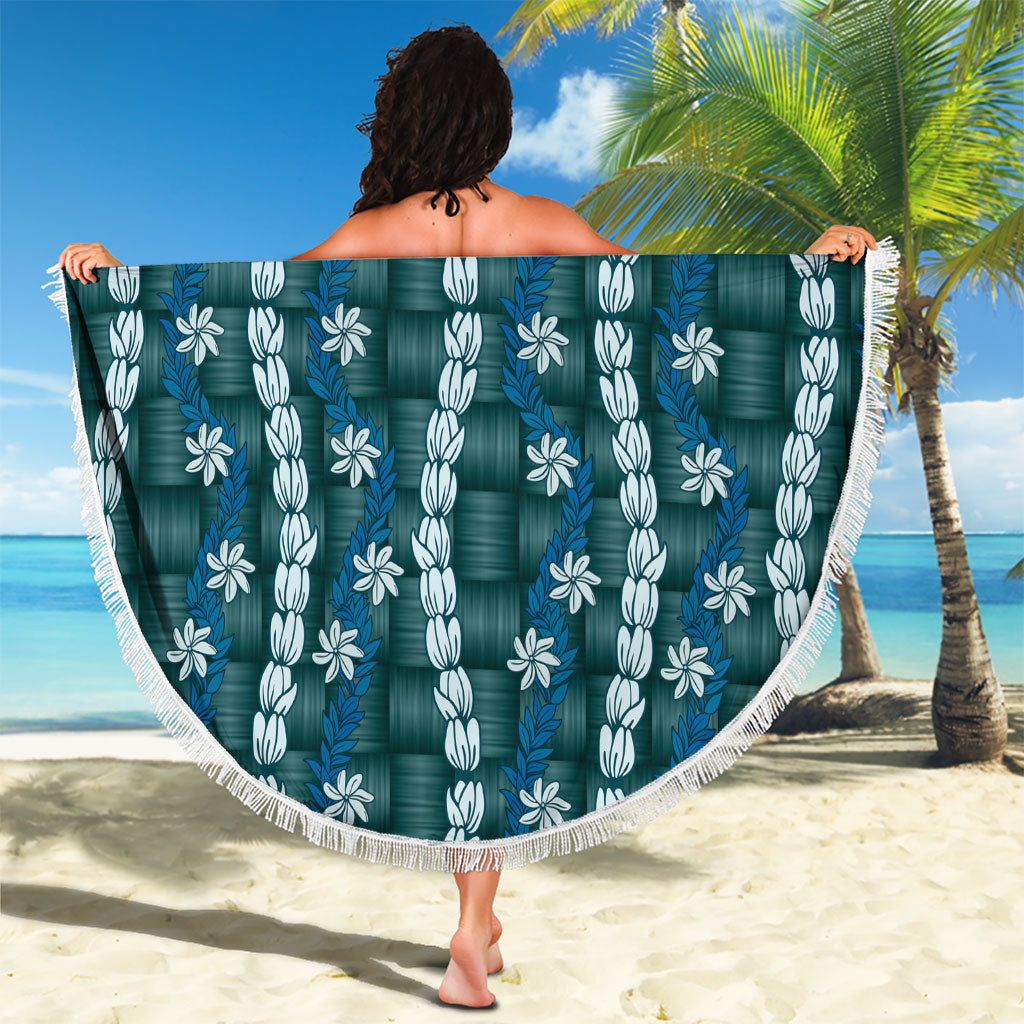 Pikake Maile Tiare Lei Beach Blanket Polu Lauhala Pattern LT01 - Polynesian Pride