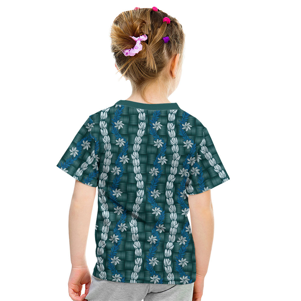 Pikake Maile Tiare Lei Kid T Shirt Polu Lauhala Pattern LT01 - Polynesian Pride