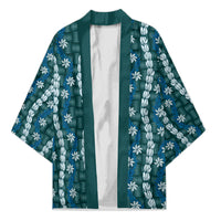 Pikake Maile Tiare Lei Kimono Polu Lauhala Pattern LT01 Unisex Blue - Polynesian Pride