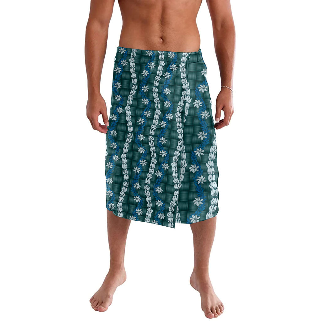 Pikake Maile Tiare Lei Lavalava Polu Lauhala Pattern LT01 Blue - Polynesian Pride