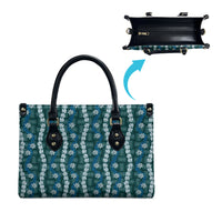 Pikake Maile Tiare Lei Leather Bag Polu Lauhala Pattern LT01 - Polynesian Pride