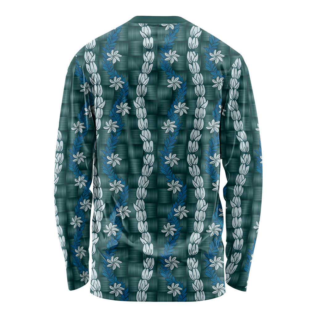 Pikake Maile Tiare Lei Long Sleeve Shirt Polu Lauhala Pattern LT01 - Polynesian Pride
