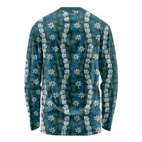 Pikake Maile Tiare Lei Long Sleeve Shirt Polu Lauhala Pattern LT01 - Polynesian Pride