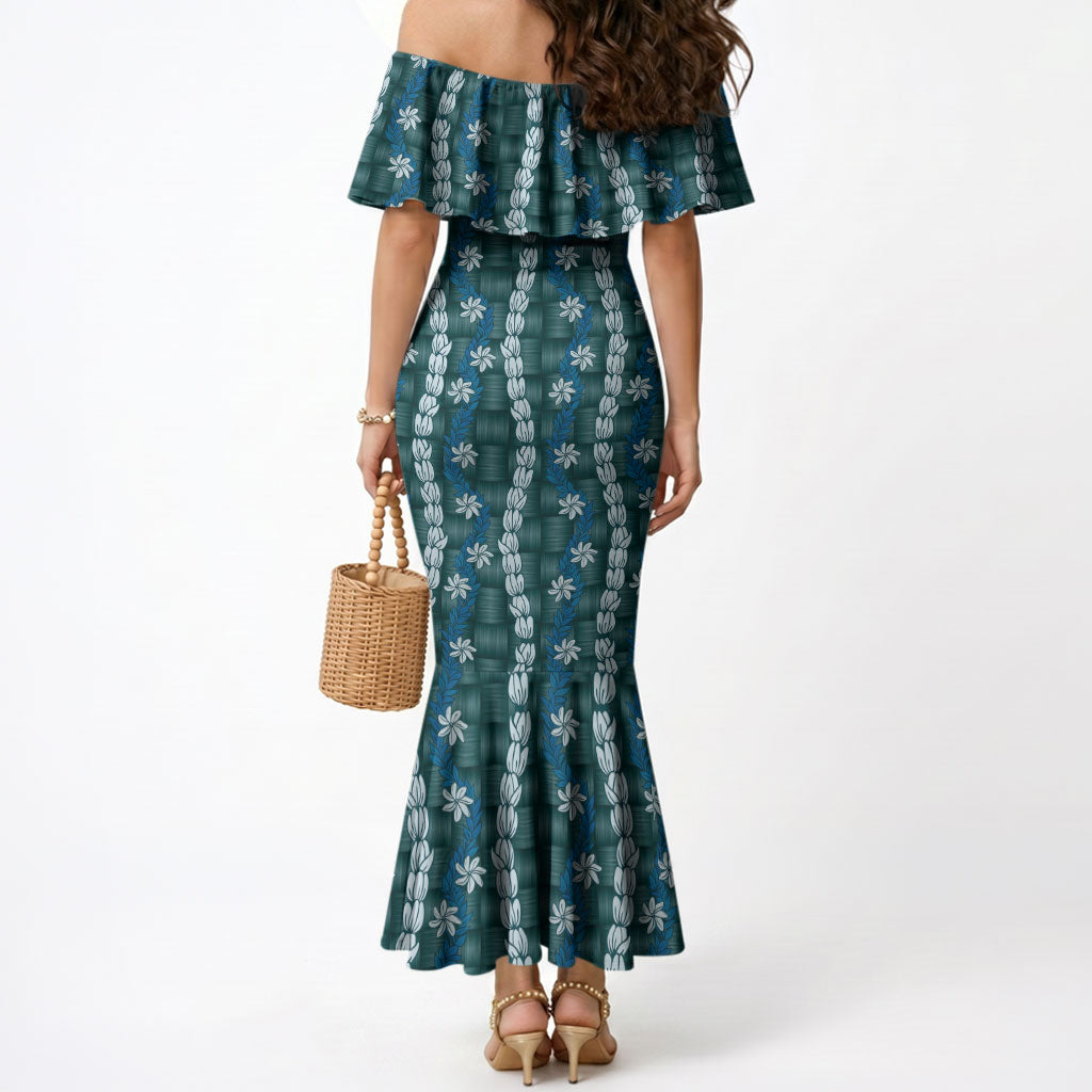 Pikake Maile Tiare Lei Mermaid Dress Polu Lauhala Pattern LT01 - Polynesian Pride