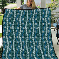 Pikake Maile Tiare Lei Quilt Polu Lauhala Pattern LT01 Blue - Polynesian Pride