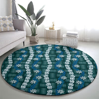 Pikake Maile Tiare Lei Round Carpet Polu Lauhala Pattern LT01 - Polynesian Pride