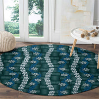 Pikake Maile Tiare Lei Round Carpet Polu Lauhala Pattern LT01 - Polynesian Pride