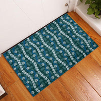 Pikake Maile Tiare Lei Rubber Doormat Polu Lauhala Pattern LT01 - Polynesian Pride