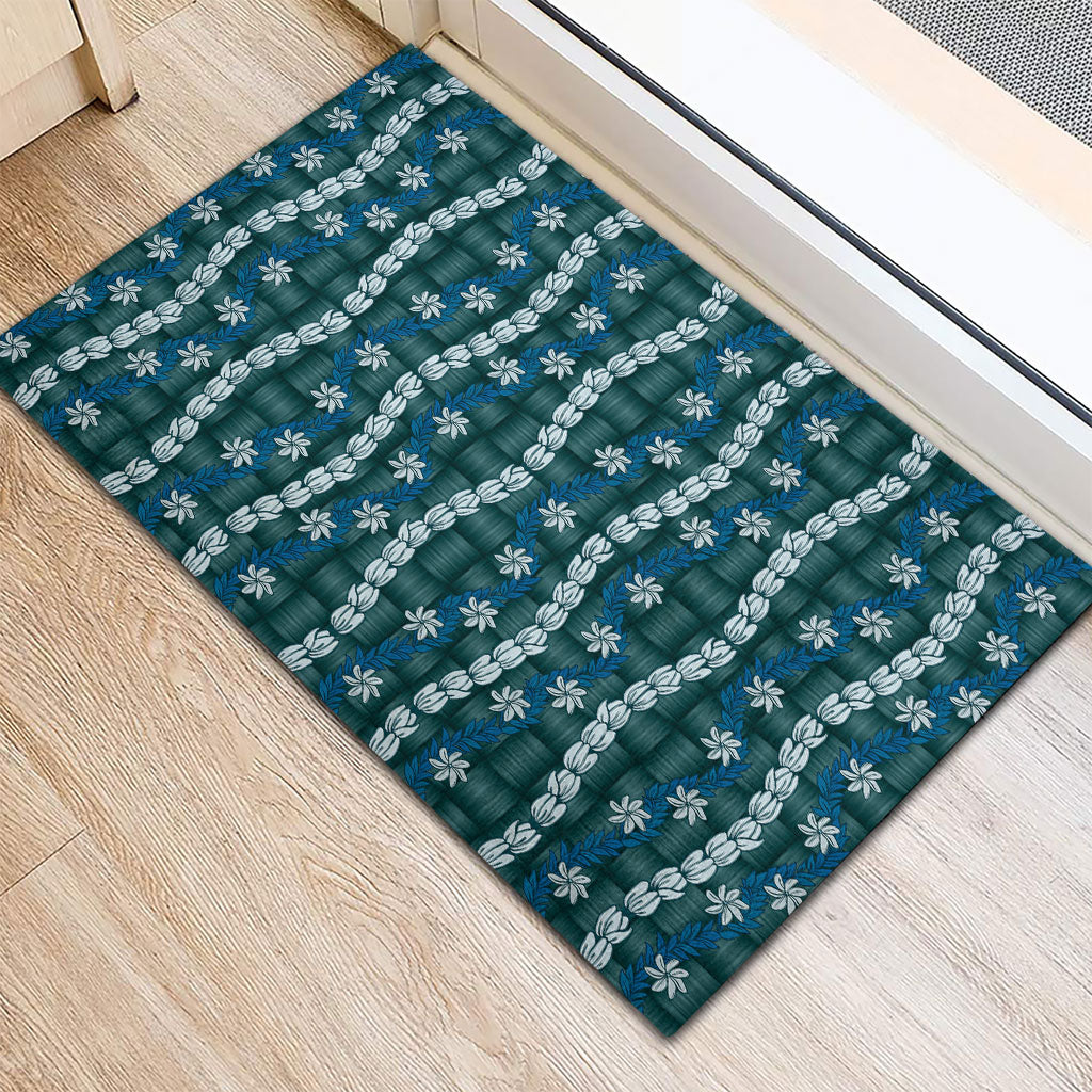 Pikake Maile Tiare Lei Rubber Doormat Polu Lauhala Pattern LT01 - Polynesian Pride