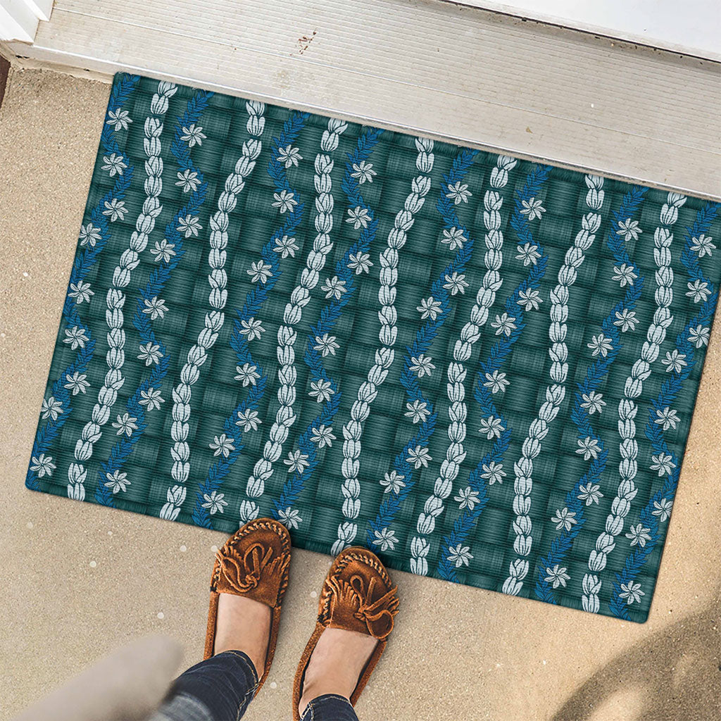 Pikake Maile Tiare Lei Rubber Doormat Polu Lauhala Pattern LT01 - Polynesian Pride