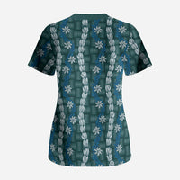 Pikake Maile Tiare Lei Scrub Top Polu Lauhala Pattern LT01 - Polynesian Pride