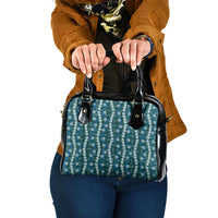 Pikake Maile Tiare Lei Shoulder Handbag Polu Lauhala Pattern LT01 One Size Blue - Polynesian Pride