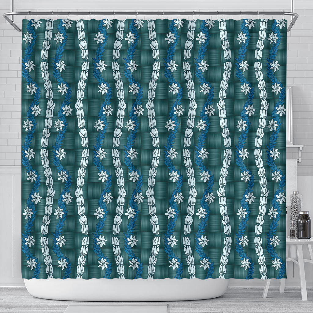 Pikake Maile Tiare Lei Shower Curtain Polu Lauhala Pattern LT01 - Polynesian Pride