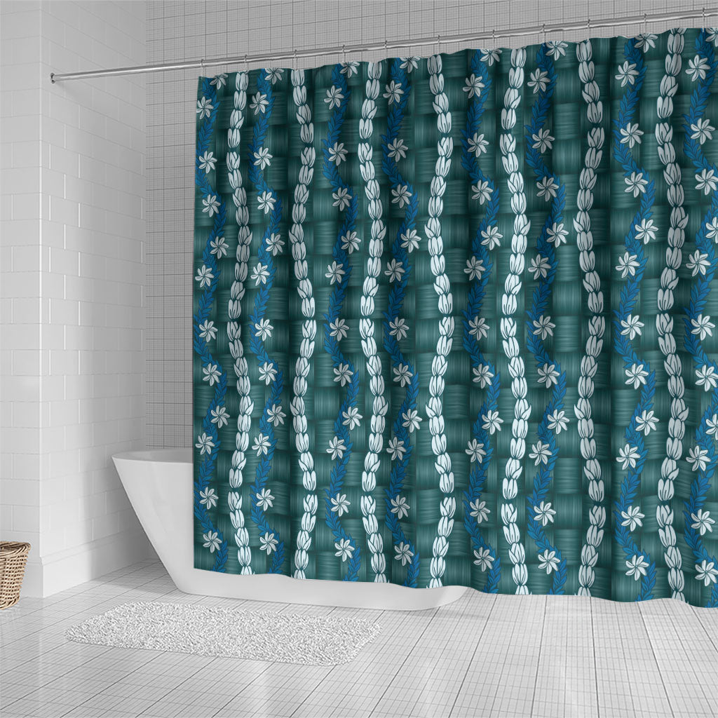 Pikake Maile Tiare Lei Shower Curtain Polu Lauhala Pattern LT01 - Polynesian Pride