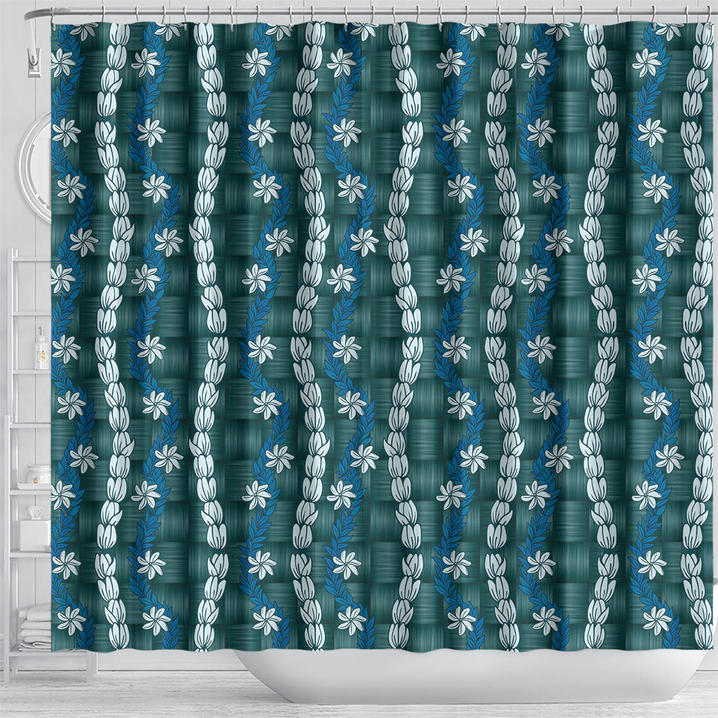 Pikake Maile Tiare Lei Shower Curtain Polu Lauhala Pattern LT01 - Polynesian Pride
