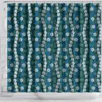 Pikake Maile Tiare Lei Shower Curtain Polu Lauhala Pattern LT01 - Polynesian Pride