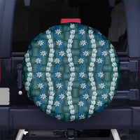 Pikake Maile Tiare Lei Spare Tire Cover Polu Lauhala Pattern LT01 No hole Blue - Polynesian Pride