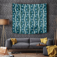Pikake Maile Tiare Lei Tapestry Polu Lauhala Pattern LT01 Blue - Polynesian Pride