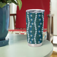 Pikake Maile Tiare Lei Tumbler Cup Polu Lauhala Pattern LT01 - Polynesian Pride