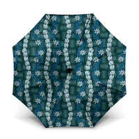 Pikake Maile Tiare Lei Umbrella Polu Lauhala Pattern LT01 One Size Folded 11.42 inch Opened Diameter 37.4 inch Blue - Polynesian Pride