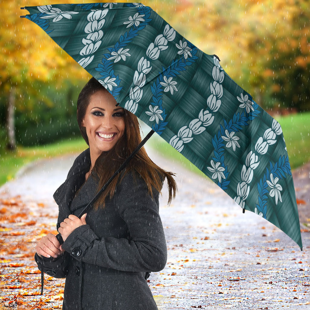 Pikake Maile Tiare Lei Umbrella Polu Lauhala Pattern LT01 - Polynesian Pride