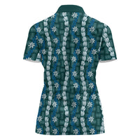 Pikake Maile Tiare Lei Women Polo Shirt Polu Lauhala Pattern LT01 - Polynesian Pride
