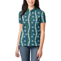 Pikake Maile Tiare Lei Women Polo Shirt Polu Lauhala Pattern LT01 - Polynesian Pride