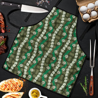Pikake Maile Tiare Lei Apron Omaomao Lauhala Pattern LT01 Green - Polynesian Pride