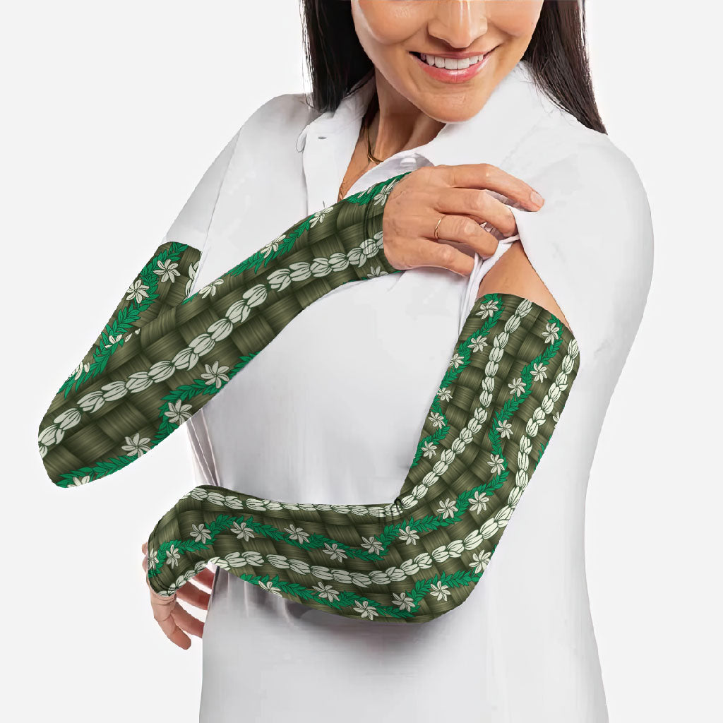 Pikake Maile Tiare Lei Arm Sleeves Omaomao Lauhala Pattern LT01 - Polynesian Pride