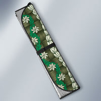 Pikake Maile Tiare Lei Auto Sun Shade Omaomao Lauhala Pattern LT01 - Polynesian Pride