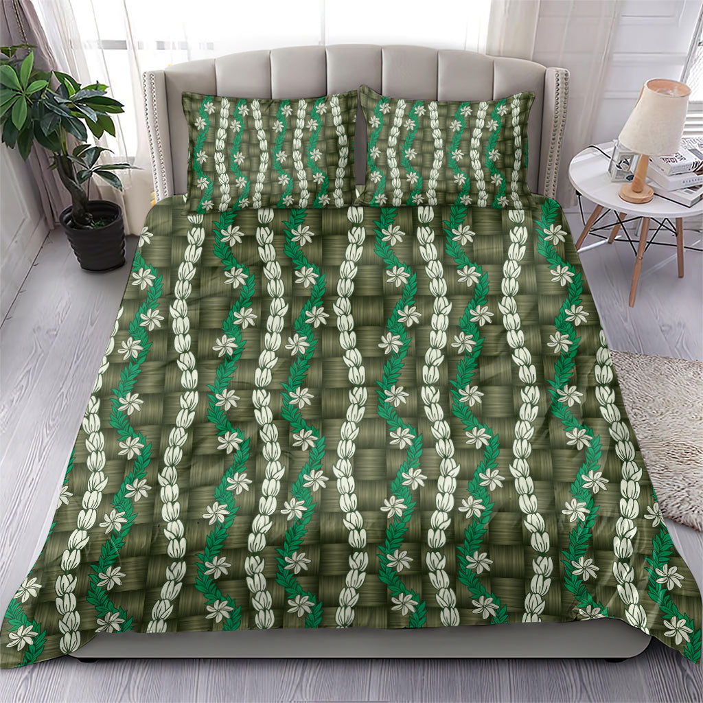 Pikake Maile Tiare Lei Bedding Set Omaomao Lauhala Pattern LT01 - Polynesian Pride