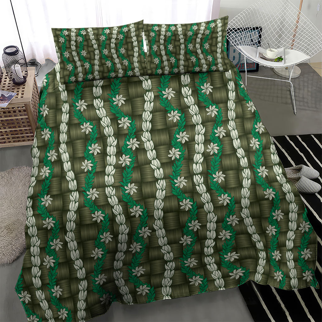 Pikake Maile Tiare Lei Bedding Set Omaomao Lauhala Pattern LT01 - Polynesian Pride