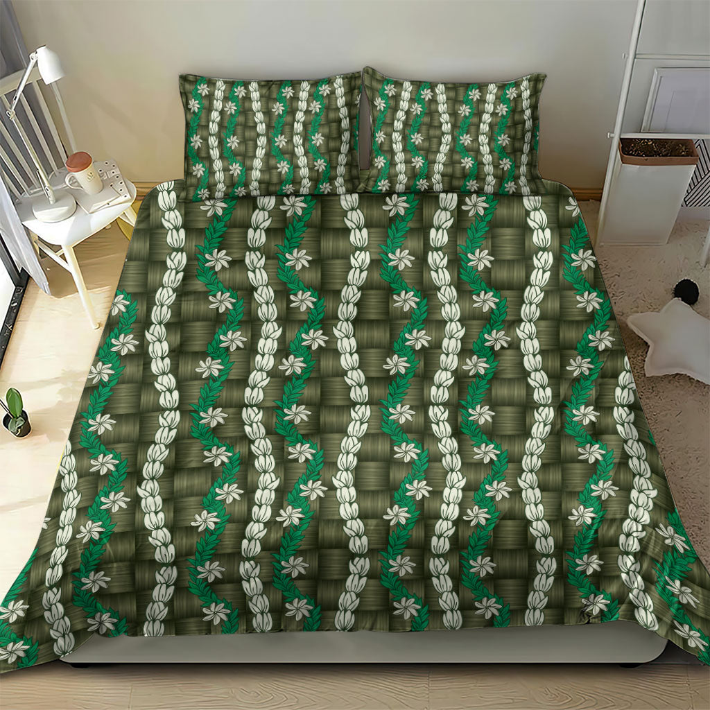 Pikake Maile Tiare Lei Bedding Set Omaomao Lauhala Pattern LT01 - Polynesian Pride