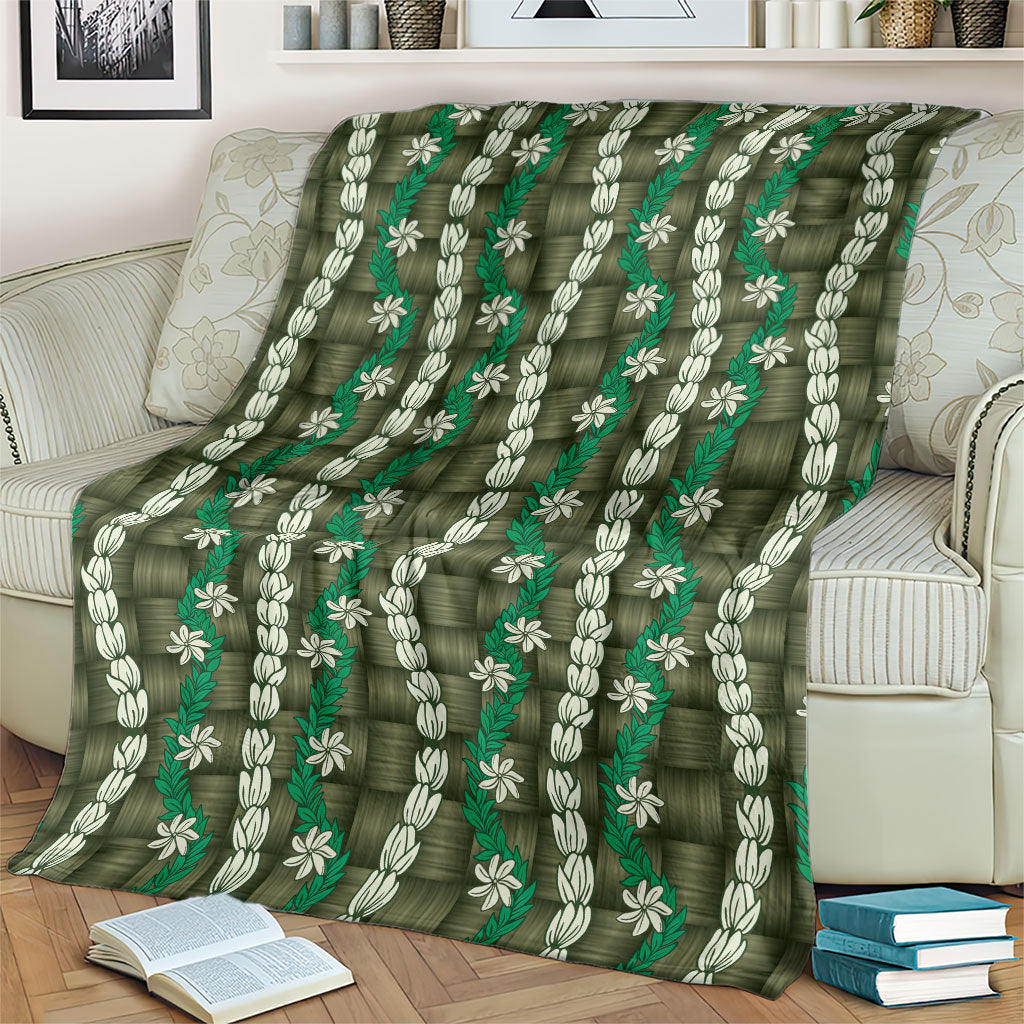 Pikake Maile Tiare Lei Blanket Omaomao Lauhala Pattern LT01 - Polynesian Pride