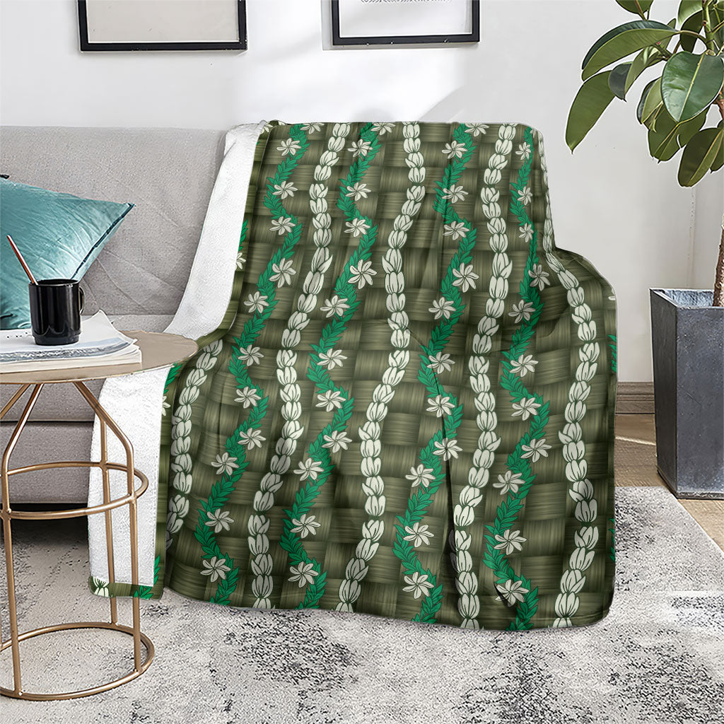 Pikake Maile Tiare Lei Blanket Omaomao Lauhala Pattern LT01 - Polynesian Pride