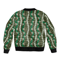 Pikake Maile Tiare Lei Bomber Jacket Omaomao Lauhala Pattern LT01 - Polynesian Pride
