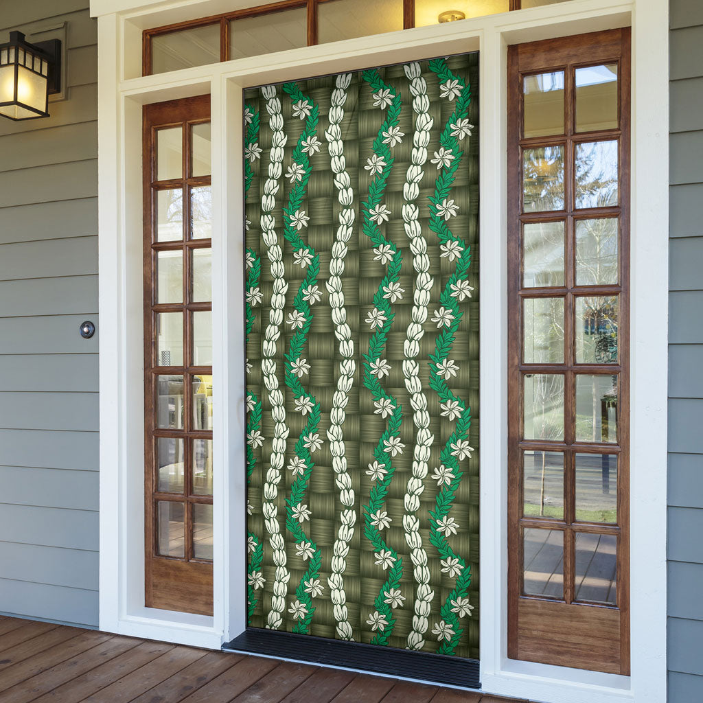 Pikake Maile Tiare Lei Door Cover Omaomao Lauhala Pattern LT01 - Polynesian Pride