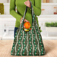 Pikake Maile Tiare Lei Grocery Bag Omaomao Lauhala Pattern LT01 - Polynesian Pride