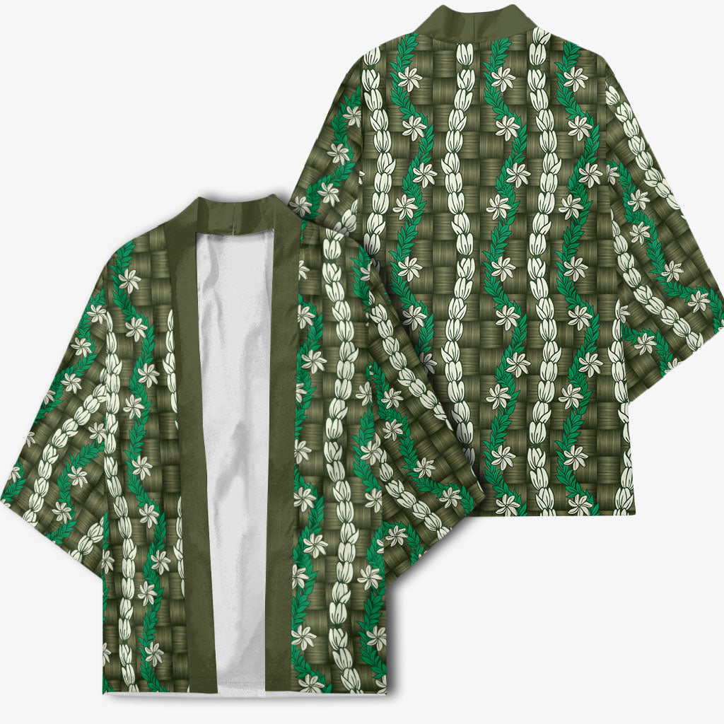 Pikake Maile Tiare Lei Kimono Omaomao Lauhala Pattern LT01 - Polynesian Pride