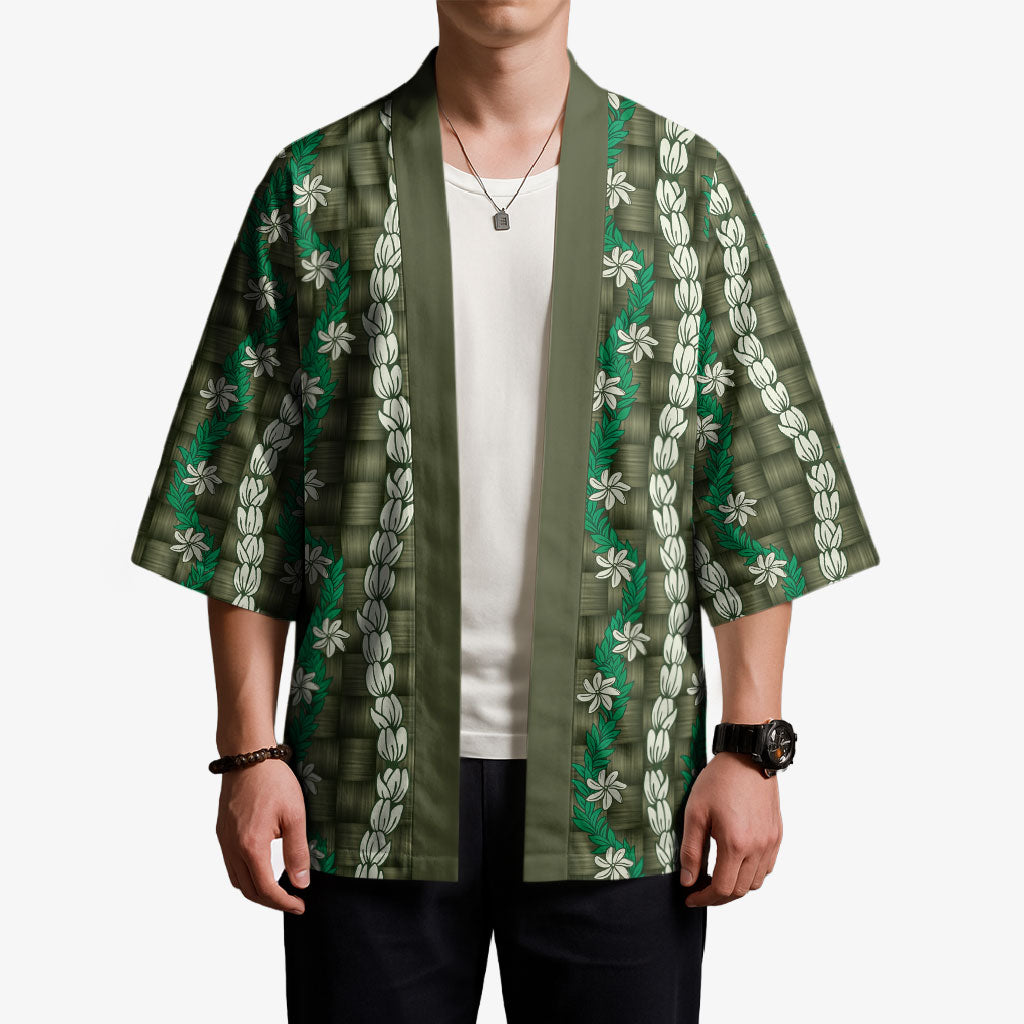 Pikake Maile Tiare Lei Kimono Omaomao Lauhala Pattern LT01 - Polynesian Pride