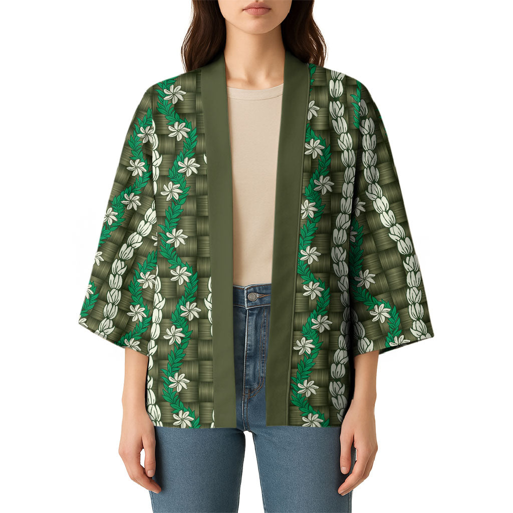 Pikake Maile Tiare Lei Kimono Omaomao Lauhala Pattern LT01 - Polynesian Pride